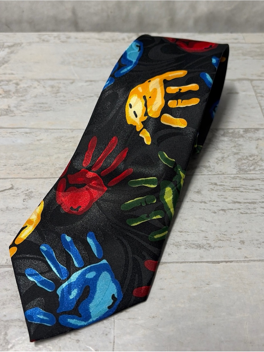 Steven Harris Tie Handprint Multicolor Handmade Teacher Father Day Gift